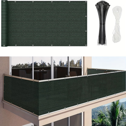 3*16ft, Balcony Privacy Screen Fence Cover Net, Fencing Mesh Shade Net, Windproof Sun Shade, Outdoor Protection Fencing Net, Balcony Mesh Net for Patio, Fence, Backyard, Porch(Black Brown Green Gray Sand White Blue)