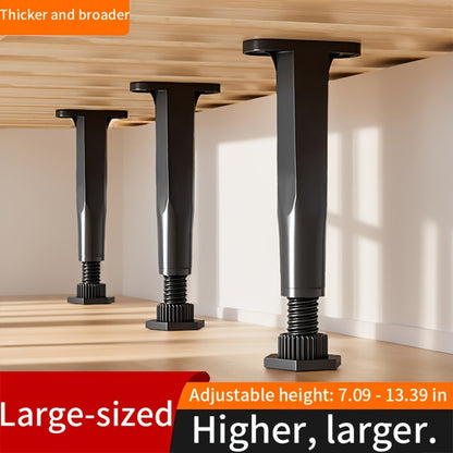 Adjustable Bed Frame Support Legs 4-Pack | Hard Plastic, 7.3–14in Height Range, Universal Fit King Queen Full Twin, Easy No-Tool Install