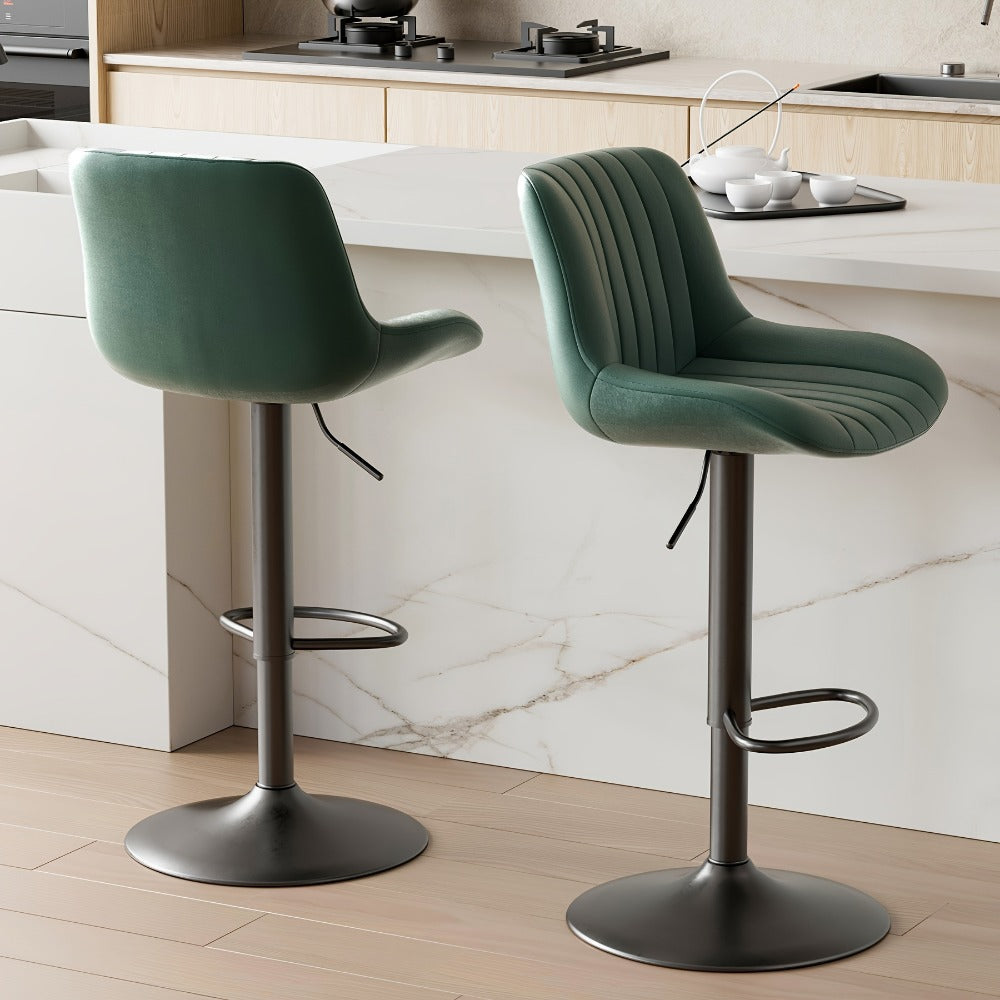 Counter Height Bar Stools Set of 1 2 3 4 Adjustable Swivel Upholstered Barstools with Back & Footrest for Kitchen Counter & Island – 6 Colors