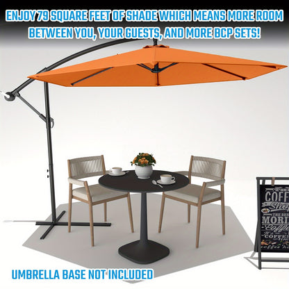 [UV Resistant Umbrella] Gunji 10ft Large Outdoor Patio Umbrella Market Table Umbrella-UV Resistant, Easy Push Button Tilt And Crank, 8 Sturdy Fiberglass Ribs Heavy-Duty Pool Umbrella for Deck, Backyard, Garden, Yard