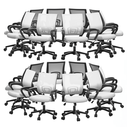 Mesh Office Home Chair, Mid Back Ergonomic Rolling Swivel Chair with Padded Seat and Armrest