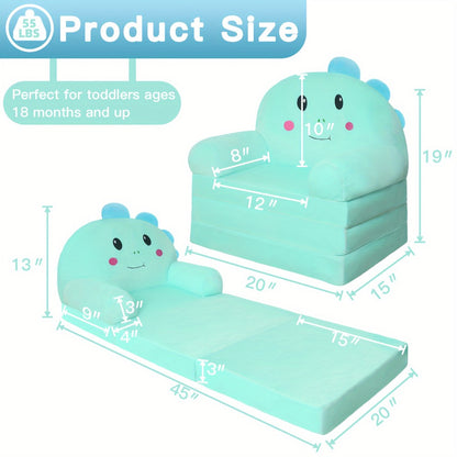 Foldable Couch, a Velvet 2-In-1 Convertible Sofa for Toddlers, Cozy Chair for Reading And Napping, Suitable for Both Boys And Girls