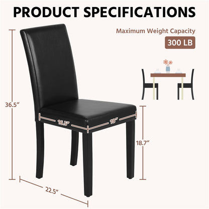 Costoffs Upholstered Dining Chairs Set of 2/4, Padded Leather Side Chairs with High Back & Rubberwood Legs, Modern Kitchen Chairs for Home, Kitchen & Restaurant, Black/White/Gray/Brown