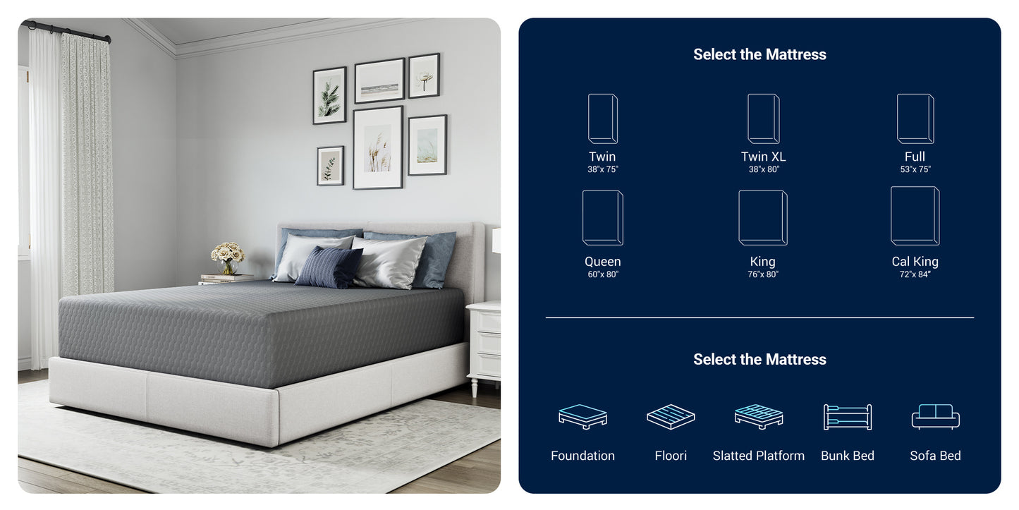 Novilla 6 8 10 12 inch Cooling Gel Memory Foam Mattress, Medium Firm, Mattress in a Box