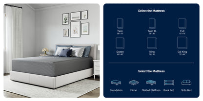 Novilla 6 8 10 12 inch Cooling Gel Memory Foam Mattress, Medium Firm, Mattress in a Box