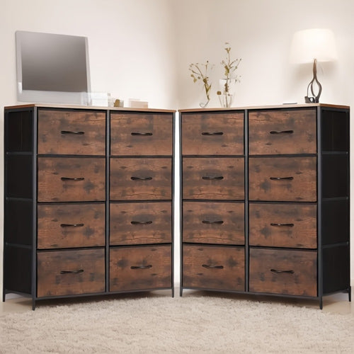 Dresser, 8 Drawer with Metal Frame High Feet Floor or Wall Mounted Space Saving Bedroom shown in the main product view
