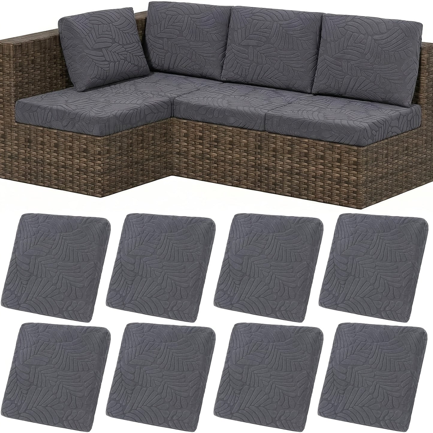 Outdoor Cushion Cover shown in the Dark Gray, 8PCS option
