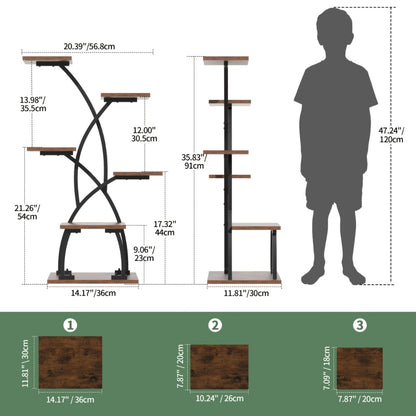 8-Tier Metal Display Shelf with LED Lighting for Living Room detail image - detail view 11