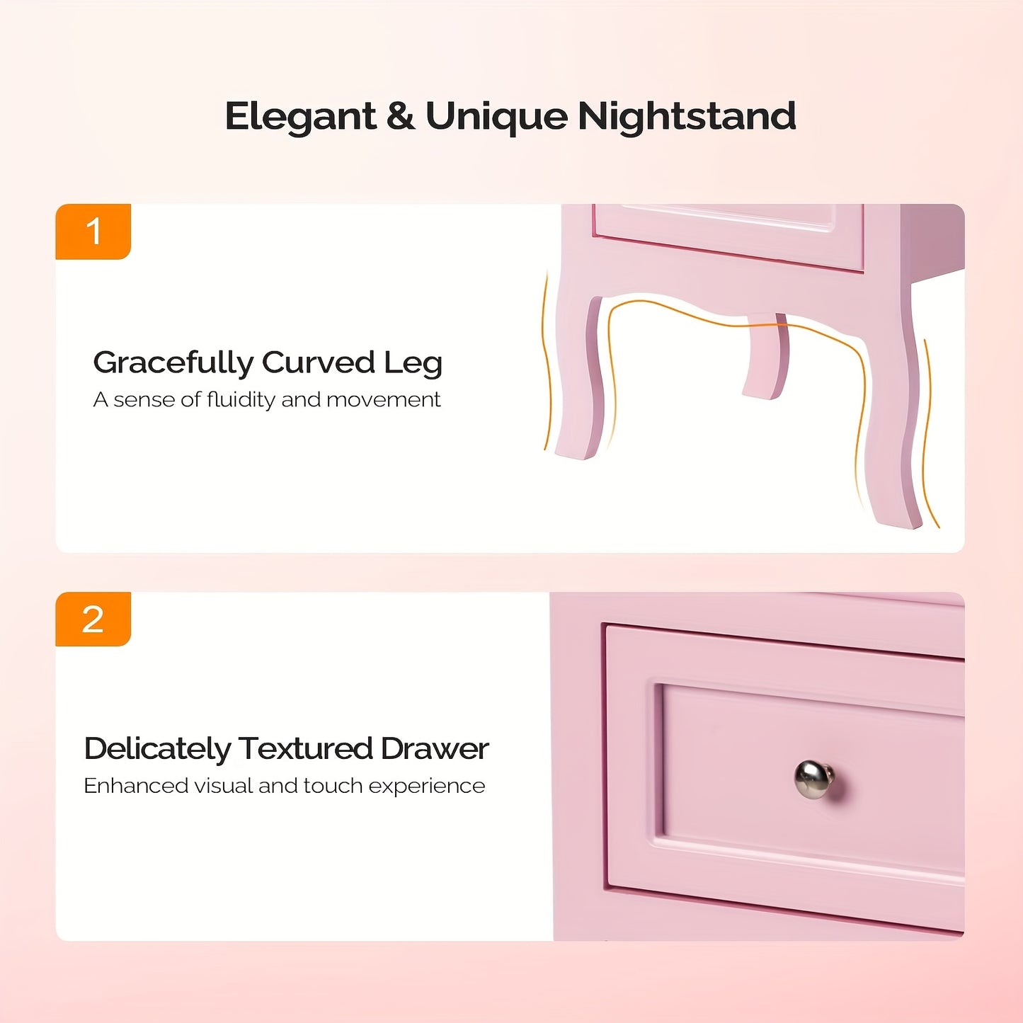 [Nightstand with Drawers] Bonnlo Nightstand for Bedrooms, Small Bed Side Table with Drawers for Small Spaces
