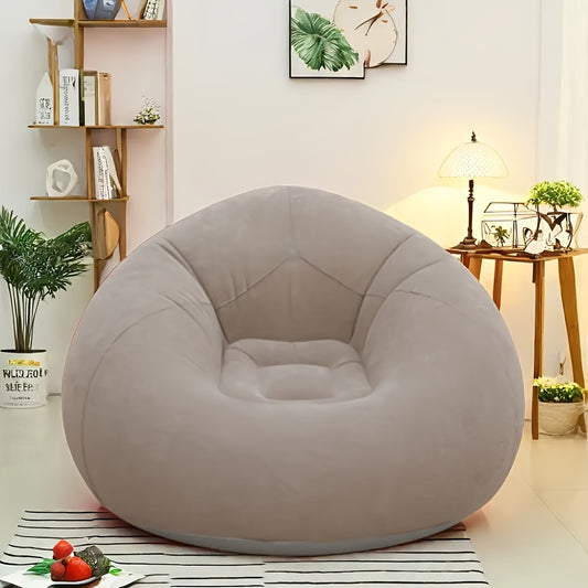 1pc Soybean Bag Chair, Inflatable Sofa Chair, Soft, Comfortable, Outdoor, Lazy Seat, Tatami Chair, Sofa Cover, Lazy Sofa, Circular Single Sofa, Living Room, Office Lunch Break, Outdoor Picnic Camping, Father's Day Gift