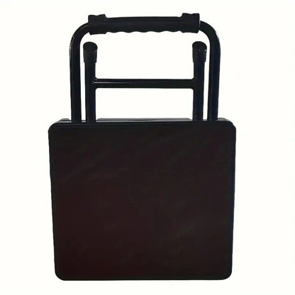 3-in-1 Portable Folding Table and Chair Set Vintage Iron Lightweight Compact for Outdoor Camping Study Vendor Market Writing Desk Folds Like a Handbag