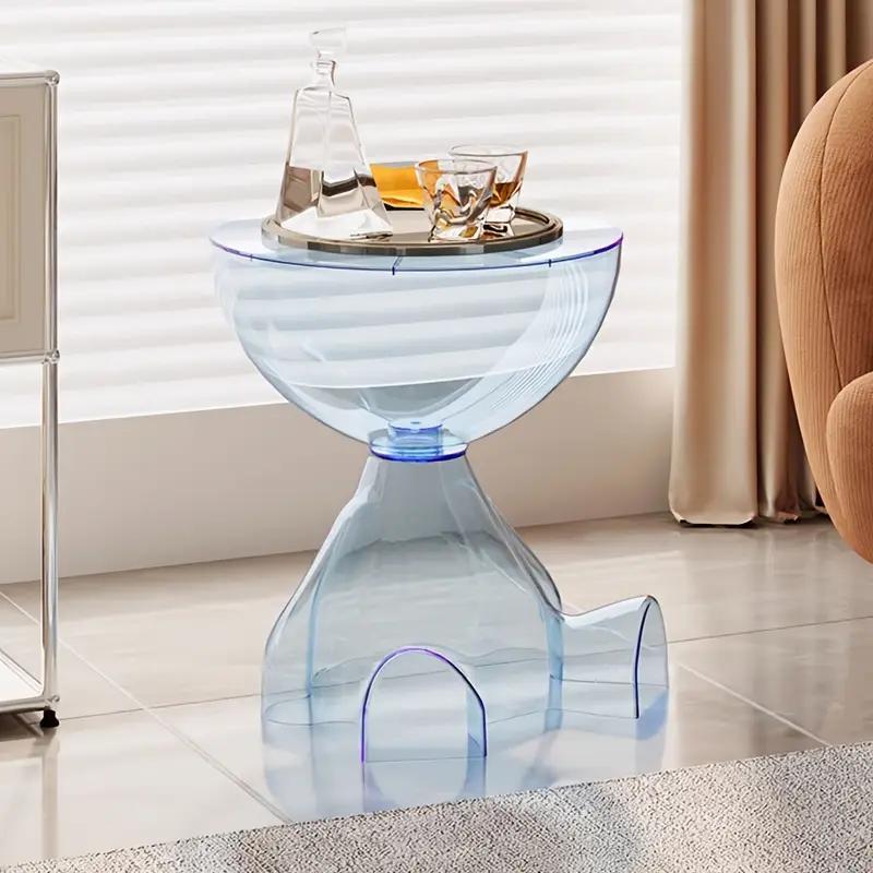 A Modern Bear-Shaped Plastic Nightstand for Lamp And Coffee Cup Holder - a Stylish White Storage Box for Bedrooms And Living Rooms, Easy to Assemble, Compact Design for Small Spaces, Bedroom Storage Box | Playful Furniture | Plastic Structure, Bedroom Dec