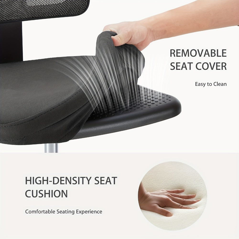 Low Back Mesh Armless Office Chair with Lumbar Support – Swivel Rolling Computer Chair for Home Office, Gaming & Study, Youth, Students & Adults, Black, Pink, Gray, Orange, Yellow