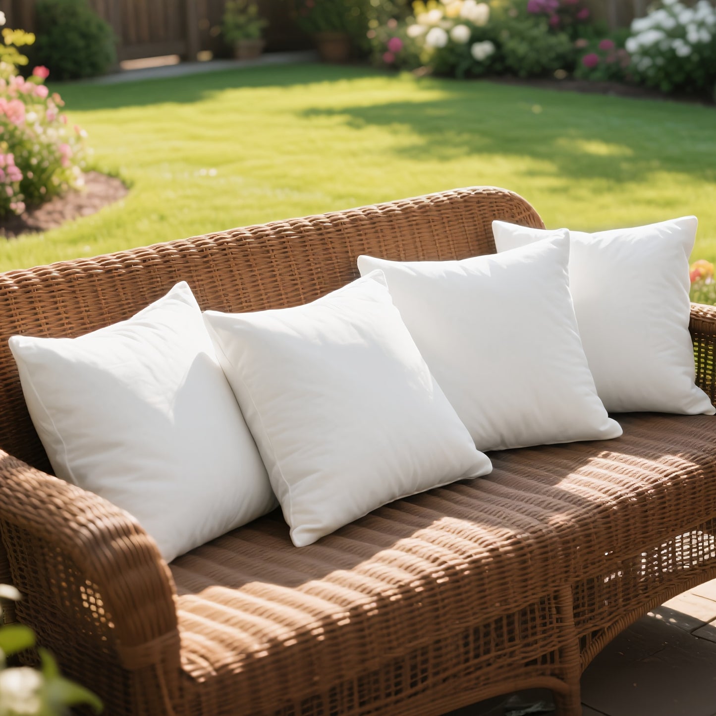 [Large Throw Pillows] 4pcs 18×18/20X20/12X20 in Pillow Inserts, Large Throw Pillows Insert, High Quality Couch Pillows, Square Pillow for Patio, Furniture, Bed, Living Room, Garden, White