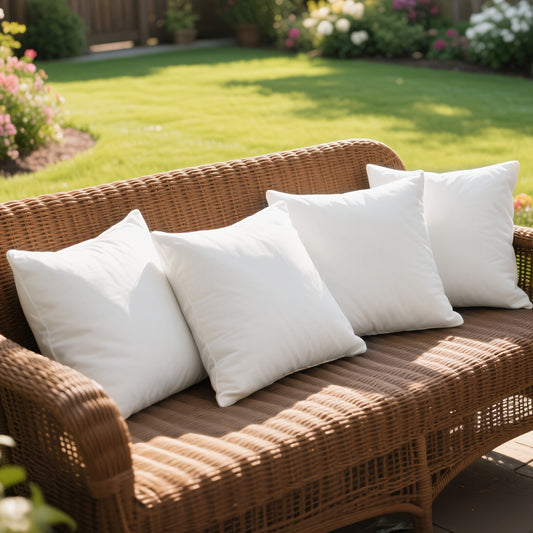 [Large Throw Pillows] 4pcs 18×18/20X20/12X20 in Pillow Inserts, Large Throw Pillows Insert, High Quality Couch Pillows, Square Pillow for Patio, Furniture, Bed, Living Room, Garden, White