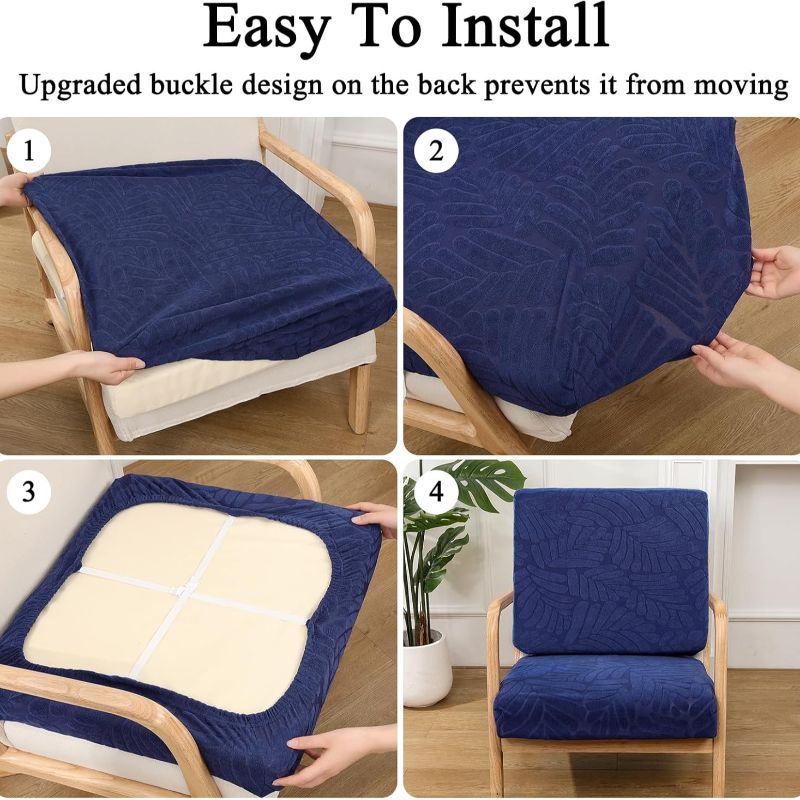 [Waterproof Cushion Covers] Outdoor Patio Cushion Covers Set of 8/10 Waterproof Stretch Seat Cushion Cover for Patio Furniture Outdoor Sofa Cushion Cover Replacement Couch Slipcovers Chair Seat Cover