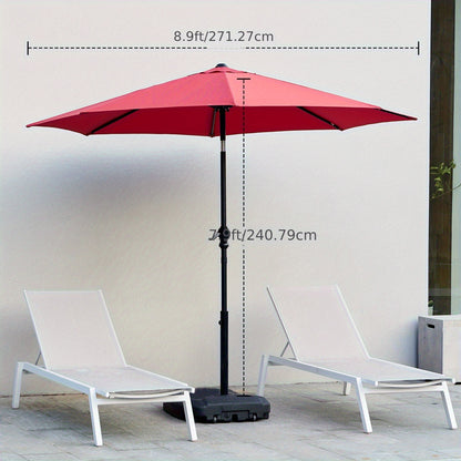 9ft/10ft/15ft Outdoor Patio Umbrella with Push Button Tilt and Crank,Outdoor Yard/Market Table Umbrella UV Protection & Deck, Backyard, Pool,Sandy Shore
