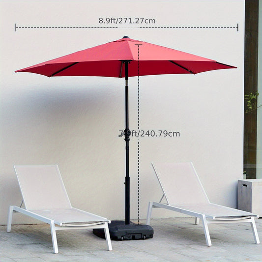 9ft/10ft/15ft Outdoor Patio Umbrella with Push Button Tilt and Crank,Outdoor Yard/Market Table Umbrella UV Protection & Deck, Backyard, Pool,Sandy Shore