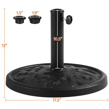Costoffs 22lbs 17.5’’ Outdoor Patio Heavy Duty Market Umbrella Base Stand Round All Weather Umbrella Base
