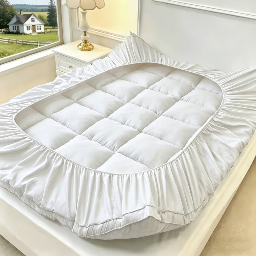 Cooling Mattress Topper Pillow Top Deep Pocket Fit Microfiber Cover Machine Washable – 6 Colors Twin Full Queen King Cal King for Hot Sleepers