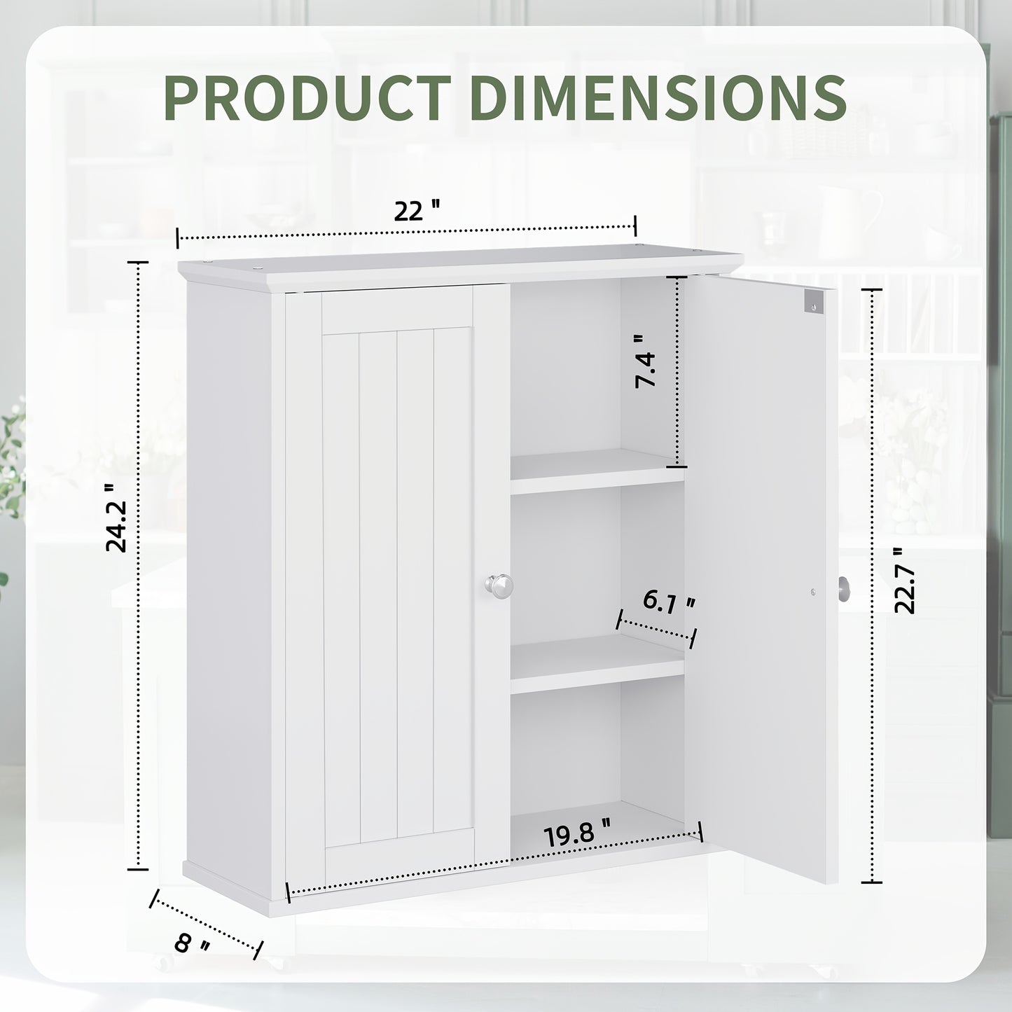 JY QAQA Bathroom Kitchen Wall Cabinet, Garage Or Laundry Room Wall Storage Cabinet, White Stipple, Linen Tower Bath Cabinet, Cabinet with Shelf