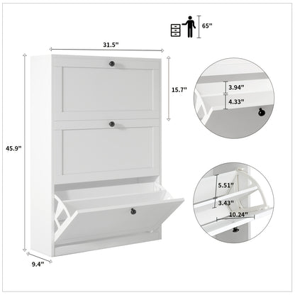 Shoe Organizer with 2/3/4 Flip Drawer, Shoe Rack for Entry, Hallway, Living Room, Bedroom