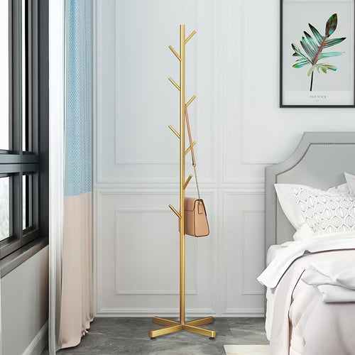 1pc Contemporary Upright Coat Stand, Metal Entryway Garment Hanger, Freestanding Rack for Hats & Bags, Hat Holder, Furniture Add-On
