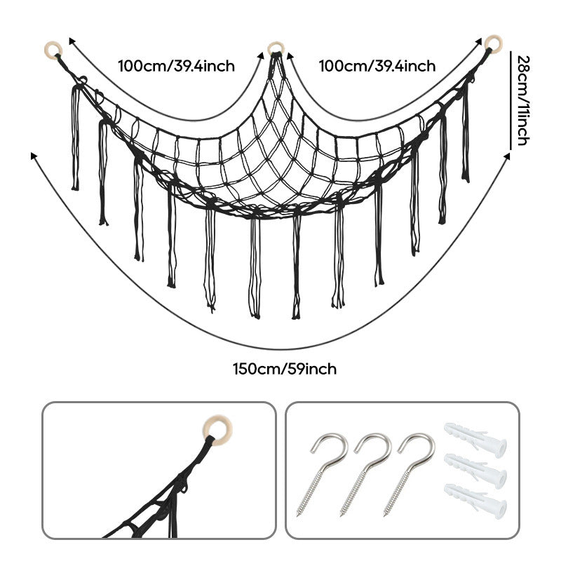 A Plush Toy Storage Hammock With Built-In Lighting, Ideal For Storing Unused Plush Toys And Indoor Items, As Well As Small Accessories For Halloween, Christmas, Easter, And Thanksgiving.