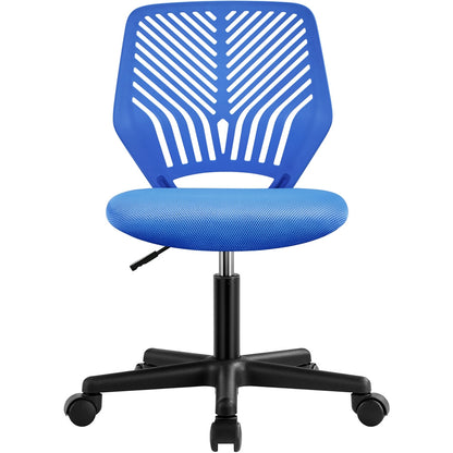 Costoffs Ergonomic Office Chair Armless Height Adjustable Swivel Task Chair with Lumbar Support for Home and Study, 300lb Weight Capacity, Black/Turquoise/Dark Gray/Rose red/Purple/Green/Blue, Christmas Gift