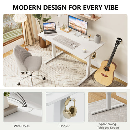 Standing Desk, Adjustable Height Electric Sit-Stand Computer Table, 40×24, 48×24, 55×24, 63×24 Inch Ergonomic Rising Desk for Work, Office, Home, Modern Motorized Lift Gaming Desktop Workstation
