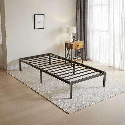 Metal Platform Bed Frame with Under Bed Storage 12 14 16 18 Inch Height Steel Slat Support No Box Spring Needed Twin Twin XL King Bedroom Furniture