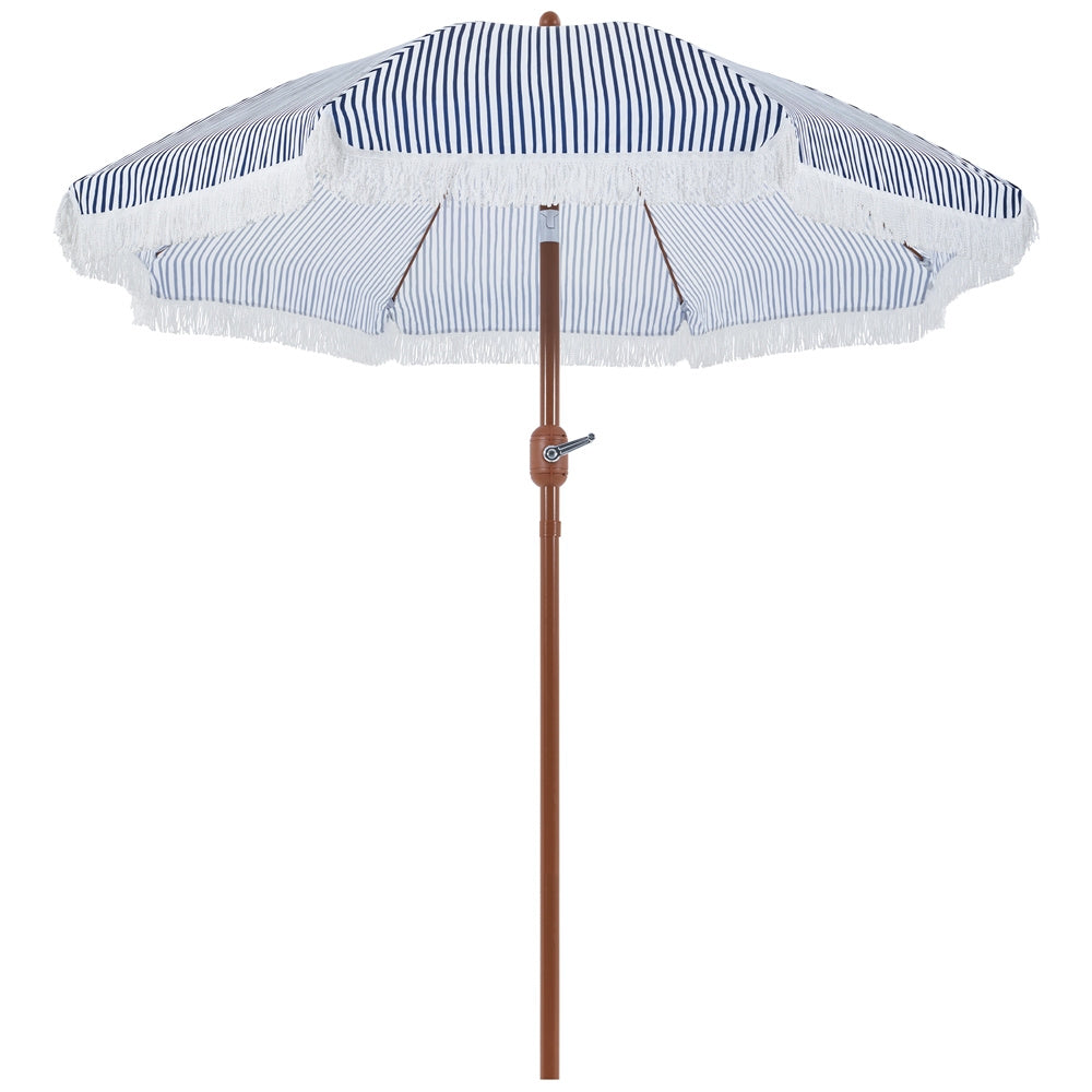 Costoffs 7.5ft/9ft Golf Umbrella with Tassels, Fringe Portable Beach Umbrella, Umbrella Outdoor Patio with Crank Operating Mechanism, Tilting Aluminum Pole, Fiberglass Ribs For Garden, Pool