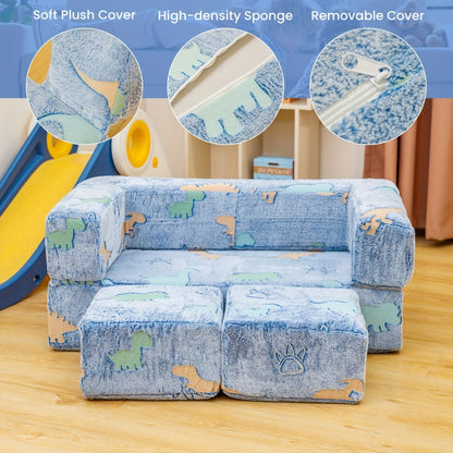 Folding Sofa Bed with LED Lights Multifunctional Convertible Sofa Cushion Floor Couch for Game Room Bedroom Living Room, Luminous Lazy Sofa Sleeper Chair Fold Out Bed