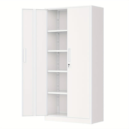 Metal Storage Cabinet, 71''/ 36''H for garage Storage Cabinet With Adjustable Shelves And Lockable Doors, Closet Storage And Organization For Garage, Gym, Home Office, School, Easy To Assemble