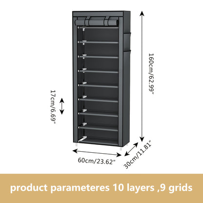 6/8/10/3 Tier Shoe Organizer with Nonwoven Fabric Cover Shoe Cabinet, Easy to Assemble, Portable Shoe Cabinet, Shoe Storage Shelf for 27-35 Pairs Of Shoes, Suitable for Various Scenes Such As Entryway, Suitable for Sneakers, High Heels, And Boots