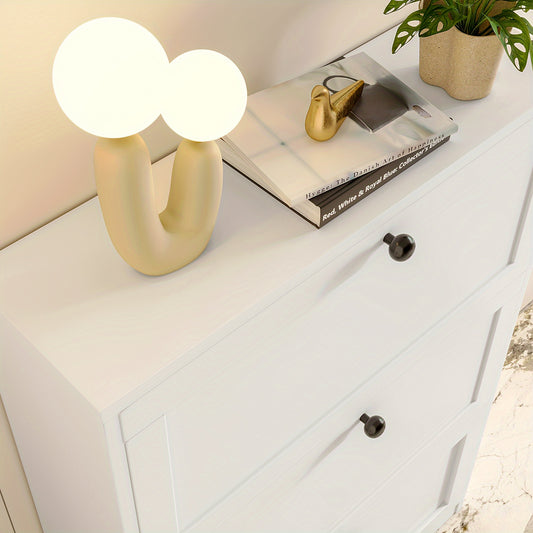 Shoe Cabinet with 3 Flip Drawers & Adjustable Shelf, Narrow Shoe Storage Cabinet for Entryway, Freestanding Hidden Shoe Organizer