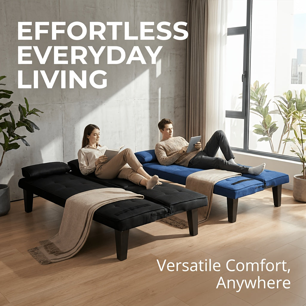 67"modern Convertible Futon Sofa Bed - Two Thicknesses Of Seat Cushion to Choose From Adjustable Folding Bed with Detachable Armrests And Cup Holders, Space Saving Design for Living Rooms, Apartments, And Dormitories, Modern And Durable Interior