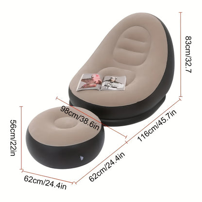 A Set of Thick Lazy Inflatable Sofas, Foldable Lounge Chairs, Outdoor Sofas with Foot Pedals And Air Pumps, Suitable for Both Home And Outdoor Use, As a Christmas And Halloween Gift for Loved Ones And Parents