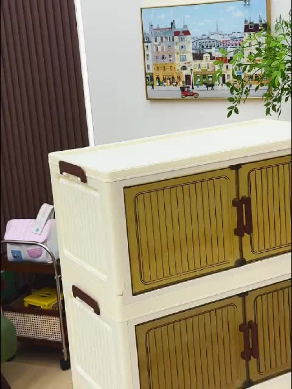 Stackable Rolling Medicine Cabinet Organizer with Lid & Casters Transparent, Large Capacity Foldable 3-6 Tier PP Plastic Storage Box for Bathroom Home Office Dorm Toilet Paper