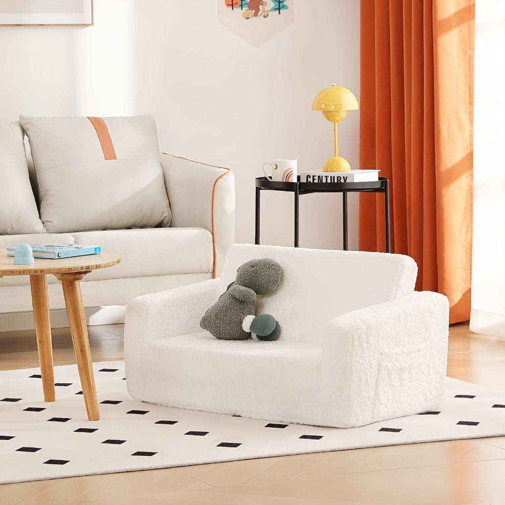 Tiita Kids Sofa Chair, 2 In 1 Fold Out Couch, Comfy Kids Sofa For Playroom-Extra Soft 2 Seats, Glow In The Dark Children Couch To Lounger For Girls Boys