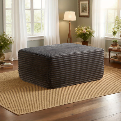 Corduroy Ottoman, Christmas Gifts Decorations Plush Chair Bean Bag Couch, Upholstered Cloud Ottoman for Boneless Couch In A Box, Modular Sectional Couches for Game & Recreation Room Furniture, Compressed Memory Foam, No Assembly Required