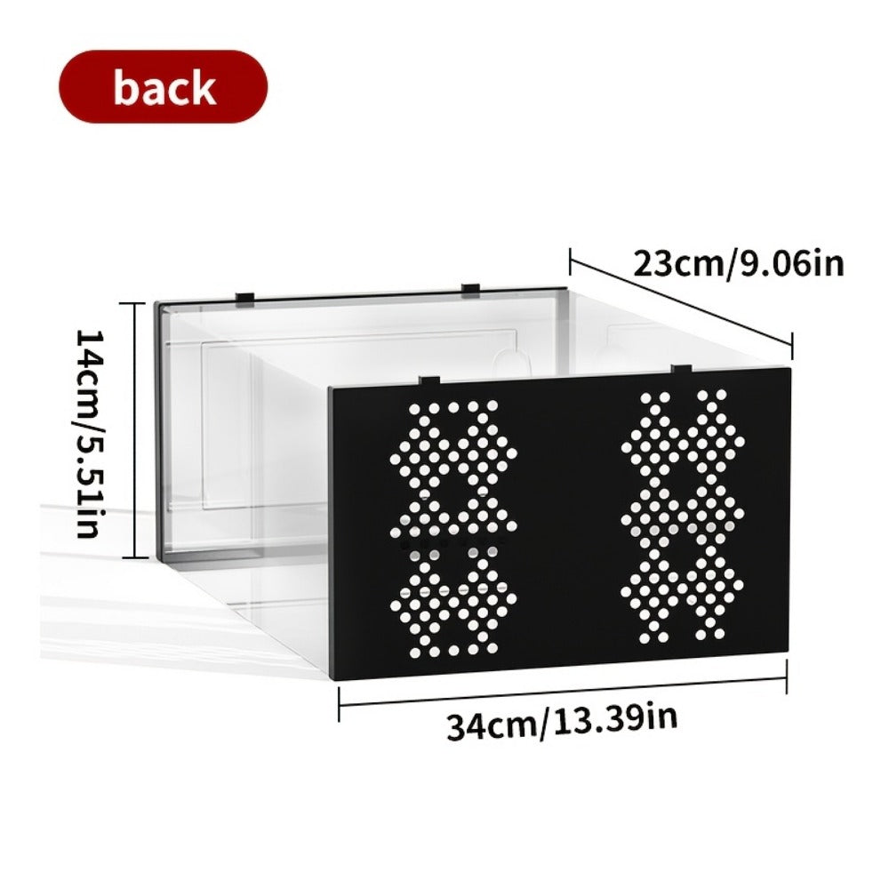 Clear Stackable Shoe Storage Boxes with Flip Top Lid, Foldable Plastic Shoe Organizer for Closet, Sneaker Container Bins – 6/10/12/24 Pack, Black or White