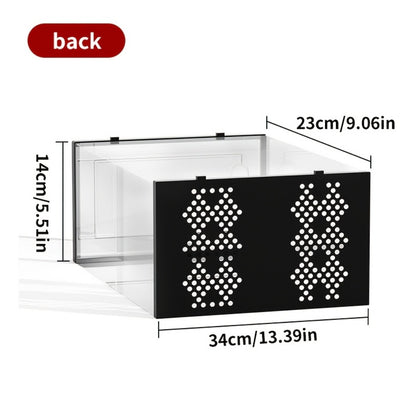 Clear Stackable Shoe Storage Boxes with Flip Top Lid, Foldable Plastic Shoe Organizer for Closet, Sneaker Container Bins – 6/10/12/24 Pack, Black or White