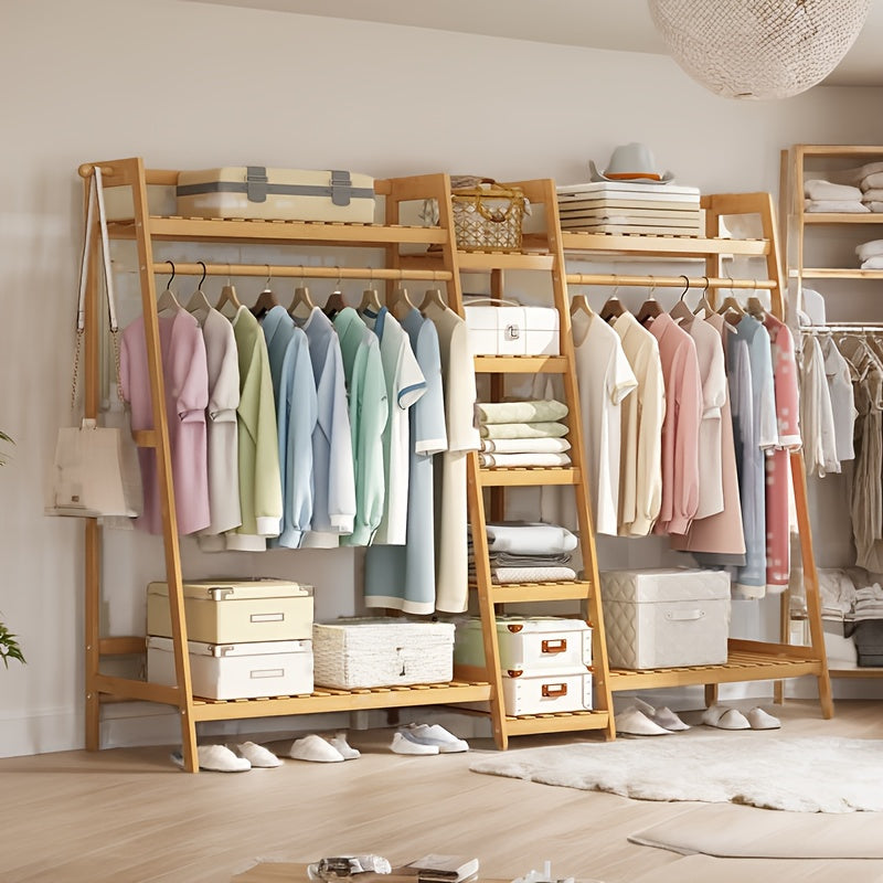 A multi capacity storage rack with brown and brown options, equipped with 5 side storage racks. A hat rack with shelves and bags is suitable for home storage, and a side hat hook is suitable for bedroom and hat room storage Specifications: with bag or wit