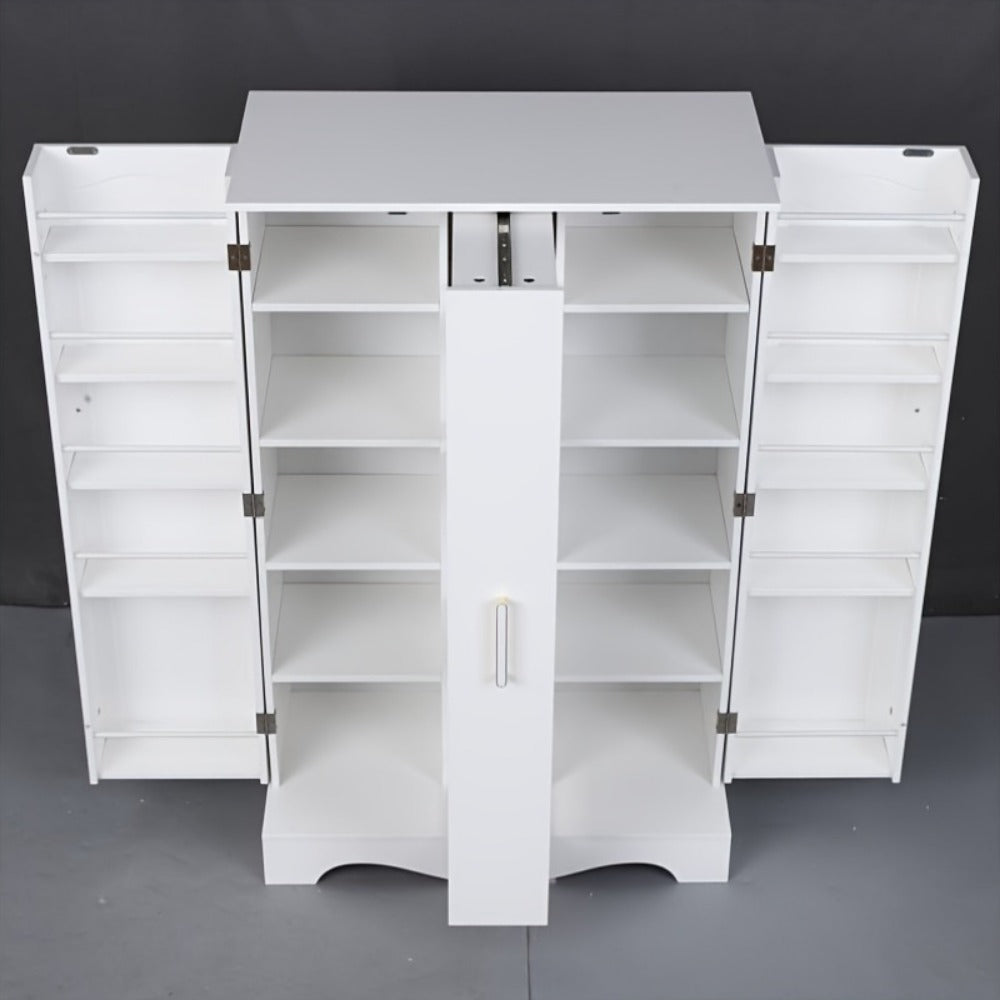 Kitchen Pantry Cabinet 47 Inch with Drawer Adjustable Shelves Buffet Sideboard Cupboard Storage Cabinet for Kitchen Living Room White Black Brown Grey