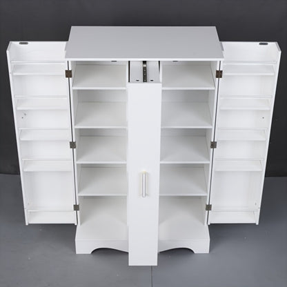 Kitchen Pantry Cabinet 47 Inch with Drawer Adjustable Shelves Buffet Sideboard Cupboard Storage Cabinet for Kitchen Living Room White Black Brown Grey
