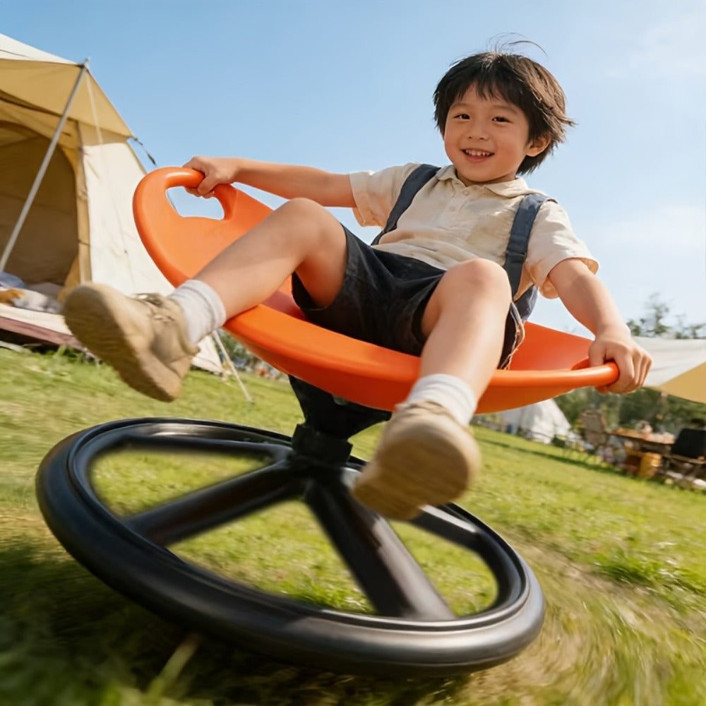 1 Autistic Children's Oversized Anti Spinning Sensory Chair - Blue And Orange Red, Sturdy Hard Plastic Frame with Anti Slip Base, Easy to Clean Surface, Ideal for Sensory Processing Disorders, Motor Skill Development, Concentration, Smooth Rotation