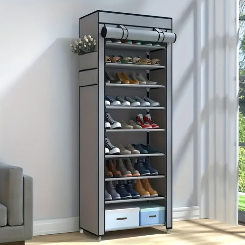 Multi-Layer Shoe Storage Box | Non-Woven Cover | Can Hold 27-35 Pairs | Easy to Assemble, Portable, And Durable | Metal Frame | Space-Saving Design for Foyer, Bedroom, And Living Room