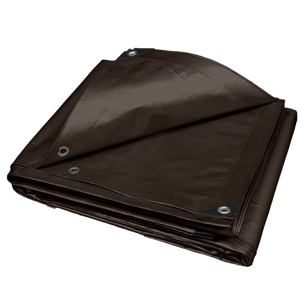 Heavy Duty 16 Mil Brown Poly Tarp Waterproof UV Resistant Ripstop Tarpaulin with Grommets & Reinforced Edges – 1000D PVC Coating, 14 Sizes, Free US Shipping