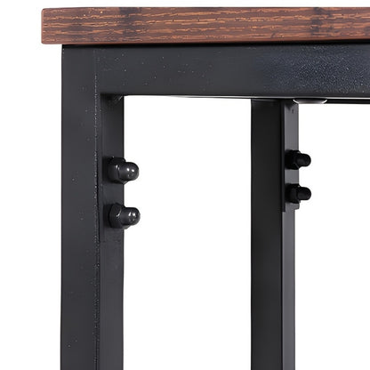 Console Table 39.4 Inch Rustic Brown, Entryway Sofa Table with Storage Shelf, Solid Wood and Engineered Wood Hallway Table for Living Room Bedroom Office